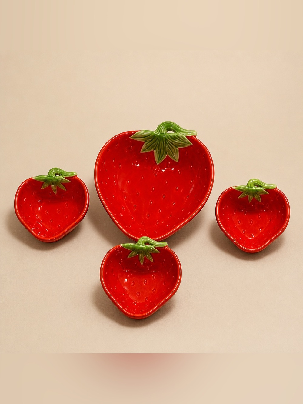 Pier 1 Wild Strawberry Shape Bowl Set Cottagecore Bowls Retro Summer Vibes